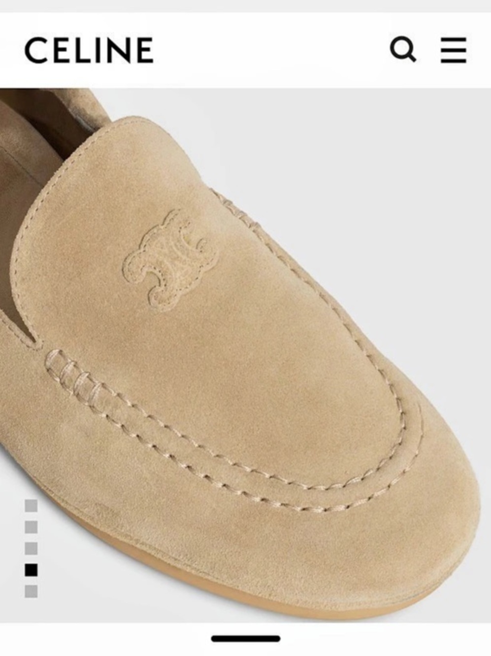 Celine Adam Loafer in Suede Calfskin Beige EU 40